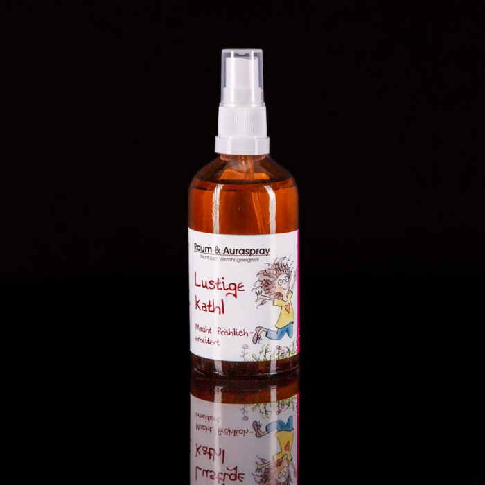 Lustige Kathl das Raum- & Auraspray, das fröhlich macht und Heiterkeit versprüht. Mit Orangenblütenwasser - für eine erfrischende Duftkomposition.